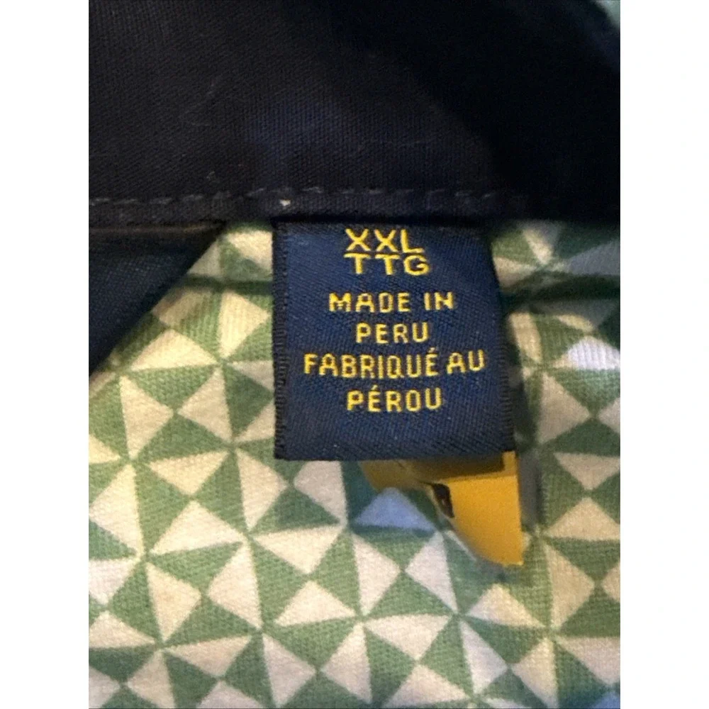 Polo Golf Ralph Lauren Men's XXL Short Sleeve Green/ White Argyle Diamond Print